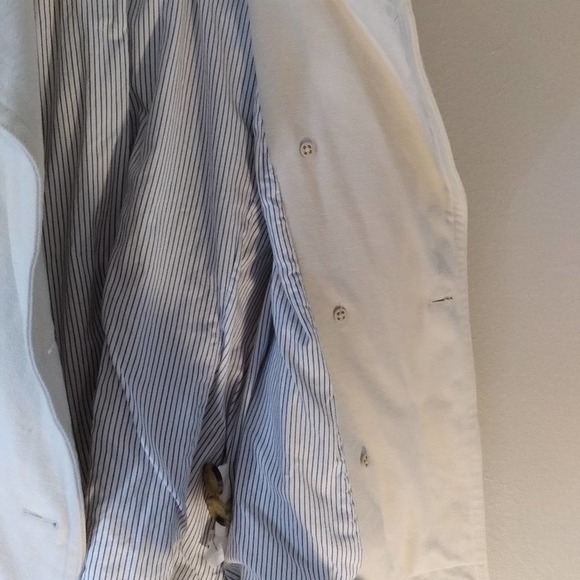 Vintage Gap Pea Coat Double Breasted Buckle Detail Front Pockets Soft Cream W M - Picture 6 of 15